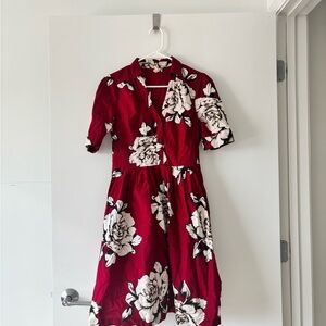 Maeve Red Floral Dress Sz 8